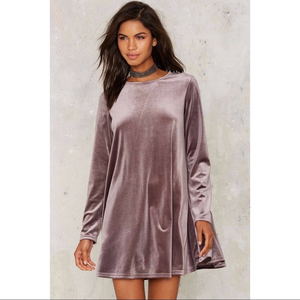 Nasty Gal Glamorous Cassie Velvet Mini Dress